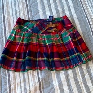 Girls 14 Ralph Lauren Plaid Pleated Kilt Skirt